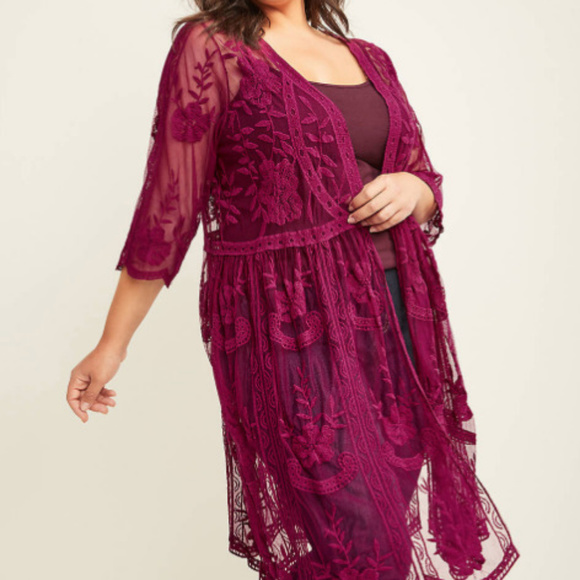 Lane Bryant Tops - Lane Bryant NEW Mesh Lace overpiece kimono duster